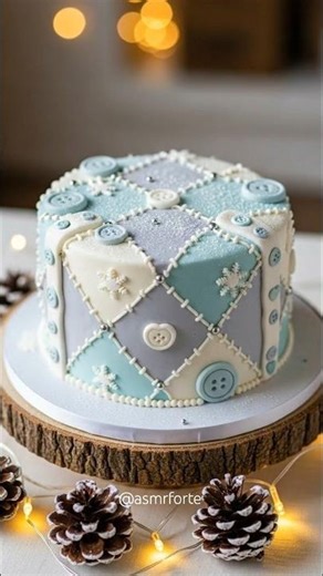 ❄️🧶 Cozy Winter Quilt Cake 🍰✨ | Soft Christmas Cake Aesthetic for Holiday #shorts #christmas #cake