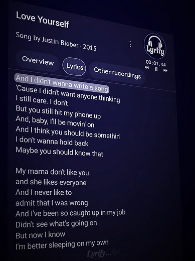 Love Yourself lyrics - Justin Bieber song with full lyrics