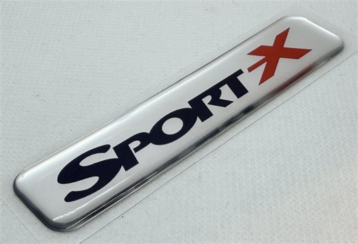 SPORT X 3D Domed Gel Sticker: Chrome Black Red Car Emblem (100x21mm) - Etsy