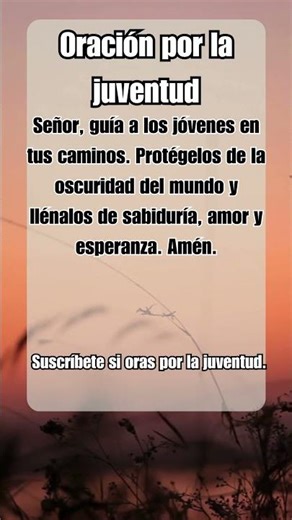 Oración por la juventud 🙏