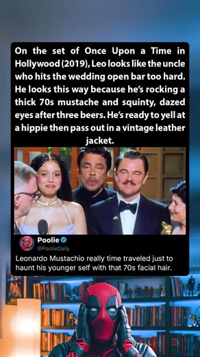 On the set of Once Upon a Time in Hollywood (2019) the whiskey face