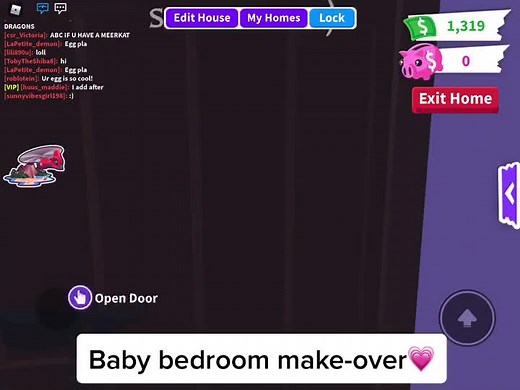 Baby bdroom make-over💗💗✨✨#foryou #adopt #me #pets #fy #fyp #housetour #like #lovefans #makover #babyroom #futuristichome