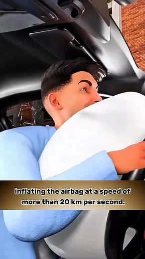 🚗💥 What REALLY Happens When Airbags Explode in a Crash?! 😱🔥#airbag #carcrash #technology #carfacts
