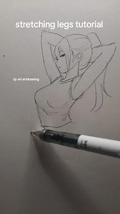 stretching legs tutorial ✏️✨️ #reelsviralシ #drawingtutorial #sketch | Ari artdrawing
