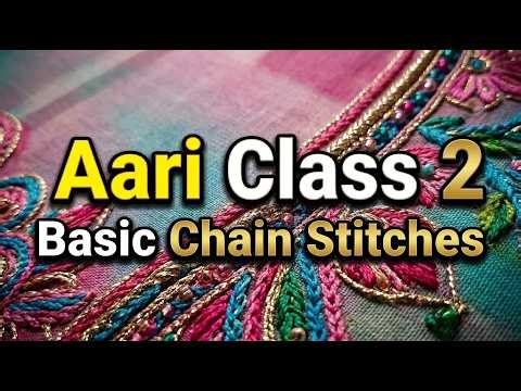 Aari Class 2 | Basic Stitches for Beginners ✨ Cut Bead, Chamki & Tube Bead Stitch