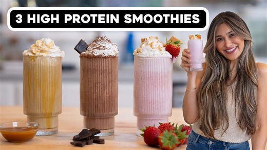 3 no banana high protein smoothies that taste like milkshakes!