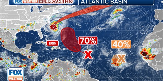 Invest 99L, other tropical disturbance behind Hurricane Erin have rough road ahead