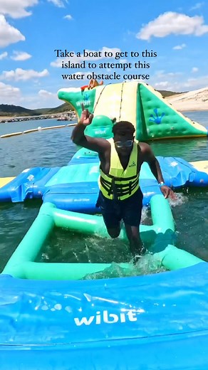 Taking on a 600 foot inflatable obstacle course on Lake Travis Waterloo Adventures ! My Culinary Adventures and I had so much fun challenging ourselves at the different areas and spending a lot of time falling into the water 🤪! Originally we thought maybe this was for kids but 100% this was an all ages activity and had challenges for all levels! The fun of this is they take you by boat to the “island” where you can stay all day with complimentary lockers & chairs with umbrellas! Plus they have 