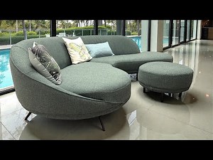 This Curved Designer Corner Suite Looks Unreal, Full Lounge Set With Chaise, Chair And Ottoman