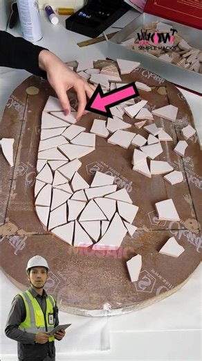 Broken Tiles Turned Into Stunning Mosaic Table 🧩✨