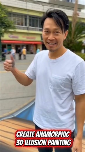 “Defying Gravity: A 3D Anamorphic Illusion on Asphalt”#3DAnamorphic#3DStreetArt#OpticalIllusion