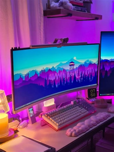 I spent Sunday upgrading my setup so thiught I'd share it! Treated myself to matching white monitors and some pink accessories! Links in my storefront! #wfh #desksetups #remotework #ad #homeoffice