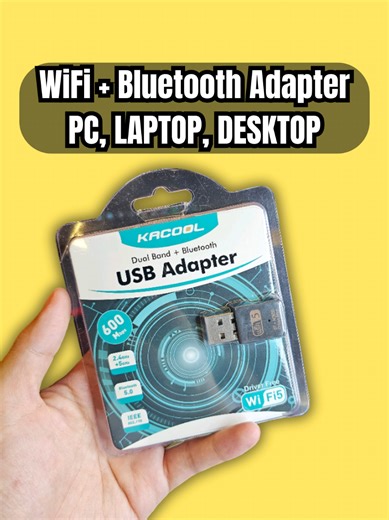 2-in-1 USB WiFi Bluetooth Adapter - KaCool 600Mbps Dual Band 2.4/5Ghz Wireless Network External Receiver Mini WiFi Bluetooth 5.0 Dongle for PC, Laptop, Desktop - Easy to Install with Built In Driver #wifidongle #bluetoothdongle #bluetoothadapter #bluetooth #wifi