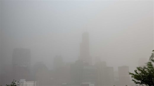 Satellite imagery shows large dust storm over Chicago area