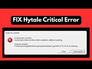How To Fix “Hytale Has Crashed – A Critical Error Occurred” (Easy Fix)