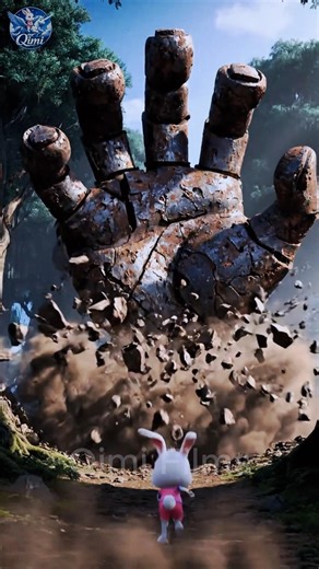 Tiny Cute Rabbit Qimi Resurrects Giant Robot with Magic Heart - 3D Animation