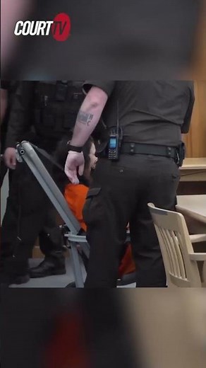 #TaylorSchabusiness blows a kiss while being wheeled into court in shackles for her battery case