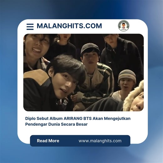 Malang Hits on Instagram: "Antusiasme global meningkat setelah produser ternama Diplo mengungkap keterlibatannya dalam album ARIRANG milik BTS. Dalam wawancara eksklusif terbaru, Diplo menyampaikan kekaguman mendalam terhadap kualitas produksi dan kreativitas anggota grup. Ia menyebut proyek terbaru tersebut sebagai salah satu karya musik paling berani sepanjang karier profesionalnya. Menurutnya, proses kolaborasi bersama BTS memberikan pengalaman kreatif yang sangat berbeda dibanding proyek seb