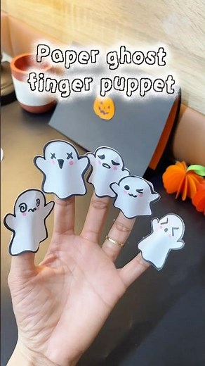 NEW DIY Paper ghost 👻 finger puppet | Halloween crafts for kids #shorts #diy #halloweencrafts