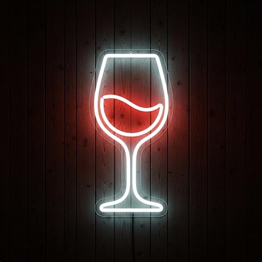 Wine Glass Neon Sign Home Bar Wall Decor Studio Art Gift - Etsy
