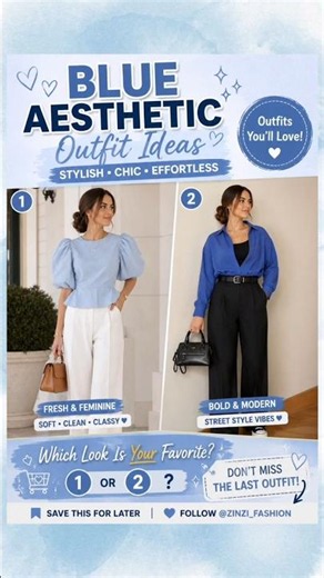 💙 Blue Aesthetic Outfit Ideas Every Girl Should Save ✨💖 #shorts