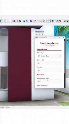 SKETCHUP PLUGIN TO CREATE CUSTOM PROFILE LOUVERS / SG LOUVRES PRO PLUGIN