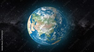 Cinematic video background showcases Realistic Globe rotating, zooming in on Mongolia country | realistic Earth rotating and zooming in on Mongolia Country video background in 4K