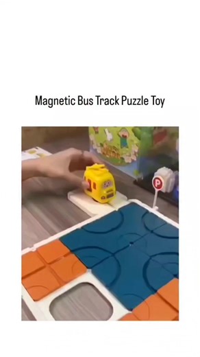 Teach You Funfact on Instagram: "This X post features a 13-second video of an adult assembling modular track tiles in real-time to guide a yellow toy bus along a path, captioned "so fun," highlighting the toy's engaging, hands-on play. (El), a verified user with 3,876 followers, the content has gone viral with 5.8 million views, 14,370 likes, and replies recommending similar Montessori-style puzzles on Amazon and AliExpress. The toy, a Chinese "拼拼乐" (assembly fun) bus puzzle set, supports early