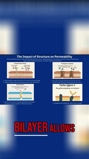 Phospholipid Bilayer: How Molecules Pass Through Explained #shorts