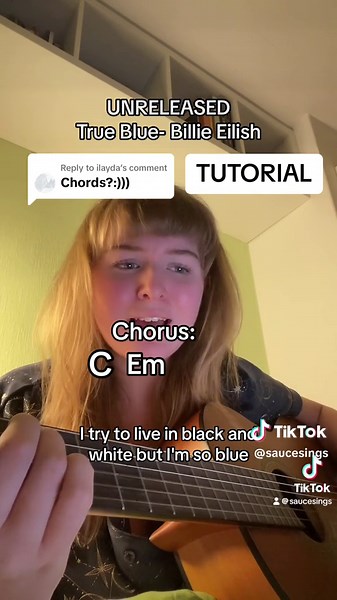 Billie Eilish True Blue Guitar Tutorial | Acoustic Song Lesson