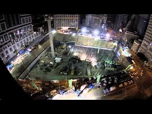 DTLA time lapse concrete pour Wilshire Grand Tower