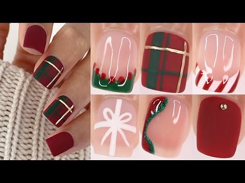 EASY CHRISTMAS HOLIDAY NAIL DESIGNS | Christmas nail art using gel polish at home