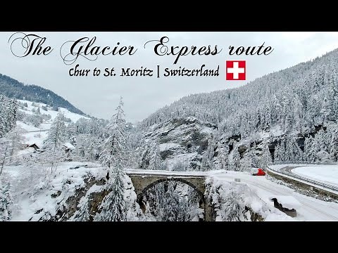Glacier Express and Bernina Express Switzerland Train Journey, Chur to St. Moritz | 4K Video