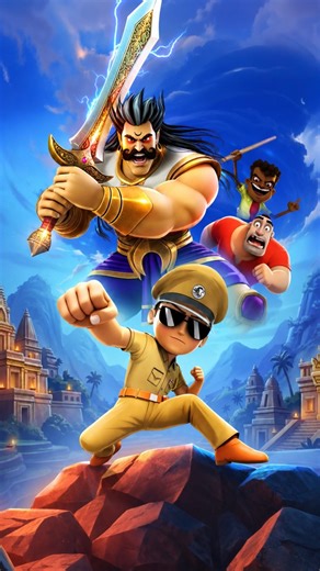 Little Singham vs Giant Villain! 🦁⚡ #shorts