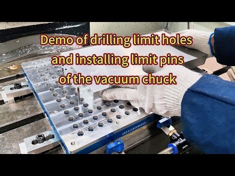 Demonstrate how to install locating pin on vacuum chuck table