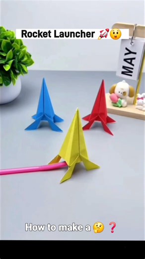How to make a Rocket Launcher paper craft🚀😲 , diy Amazing Plane Tutorial#shorts #shortvideo #origami
