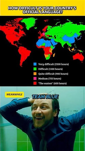 How Difficult is your country’s Official Language? #language #geography #map