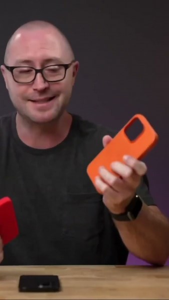 Apple silicone case vs Apple leather case for iPhone 14 Pro.
