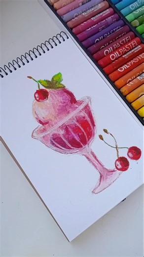 how to draw ice cream with oil pastel tutorial #art