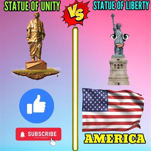 Statue Of Unity Vs Statue Of Liberty ❓#shorts #ytshorts #comparison #facts Comparison Video