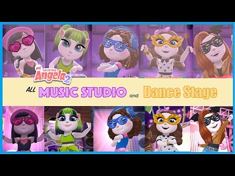 💃🏼🎼 My Talking Angela 2 - ALL DANCE STAGES AND MUSIC INSTRUMENTS Compilation 💃🏼🎼