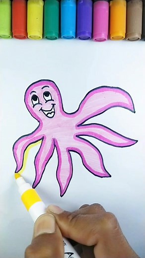 Octopus 🐙 Drawing Colouring for kids #viral #Octopus #treading #shorts