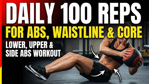 Daily 100 Reps for Abs, Waistline, and Core | Workout for Lower, Upper, and Side Abs