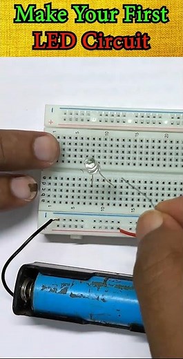 How to Light an LED Using Breadboard 🔥 #Shorts