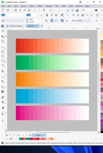 Coreldraw Bland gradient effect