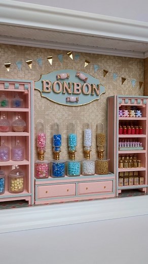 21K views · 399 reactions | "BONBON" is a miniature candy shop, and it's all handmade! Check out my Patreon for tutorials. #miniature #handmademiniatures #miniatureart #miniatureworld #miniaturefood | Tamar Cohen Miniatureit | Facebook