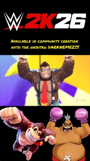 WWE 2K26 Donkey kong & King Hippo creations #wwe2k26 #donkeykong #nintendo