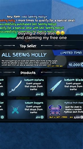 [GPO] BUYING NEW CHRISTMAS/HOLLY ALL SEEING EYE #roblox #gpo #grandpieceonline #bloxfruits