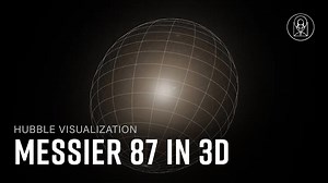 3D Model of Star Distribution in Elliptical Galaxy Messier 87 | Hubble FriendsofNASA.org: This sequence begins with a Hubble Space Telescope photo of the giant elliptical galaxy Messier 87 (M87). A grid is overlayed to trace out its three-dimensional shape. This information was gleaned from meticulous observations made with the Hubble and Keck telescopes. Astronomers traced motion of stars around the center of M87, like bees around a hive, in order to create a three-dimensional view of how stars