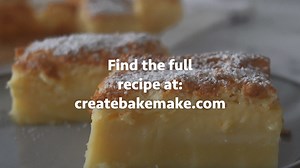 This delicious Vanilla Magic Custard Cake really is magic! During baking, it splits into three layers - including a generous custard layer in the midde! Get the full recipe here: https://createbakemake.com/magic-custard-cake/ | Create Bake Make